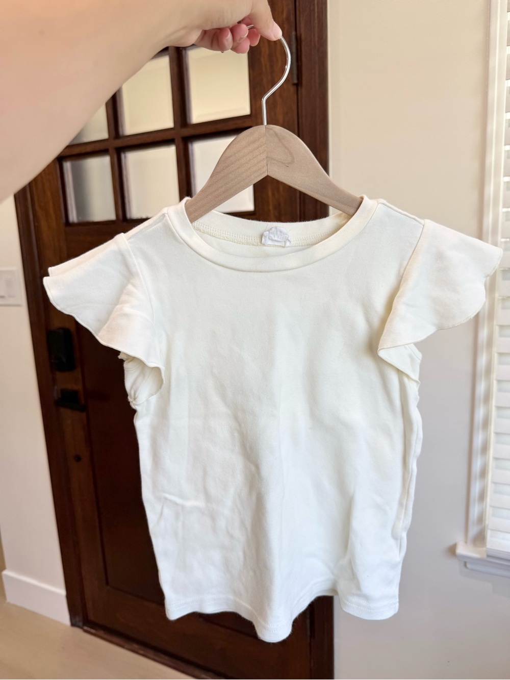 Jamie Kay Cream Short Sleeve Ruffle Top